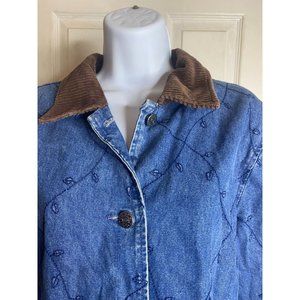 Denim & Co. jacket size Small blue and brown and color